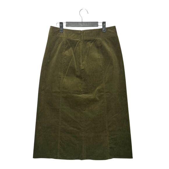 Talbots Corduroy Fit & Flare Midi Skirt Women's Sz 4 Seaweed Equestrian Cottage - Picture 3 of 7